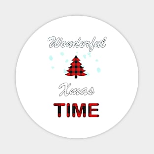 Xmas buffalo plaid tree Magnet